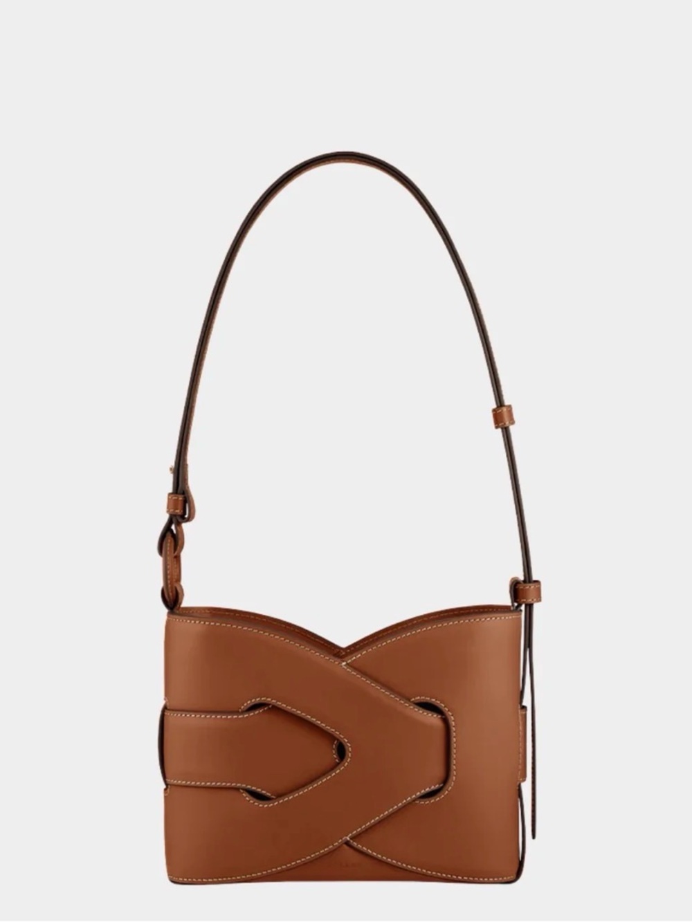 Polene Nodde Brown Leather Shoulder Bag - Classic Style